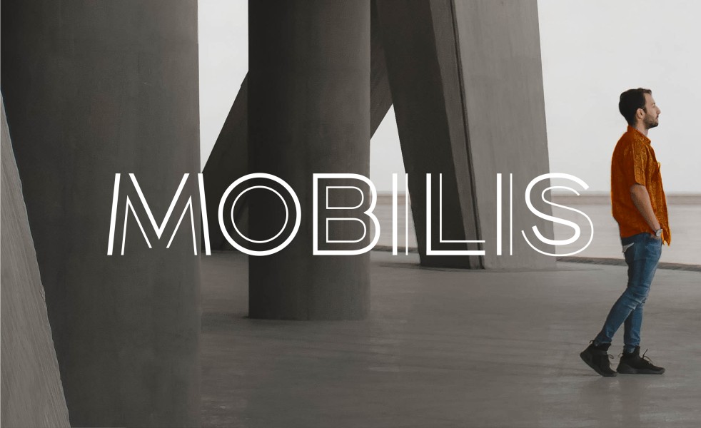 Gebouw mobilis met man